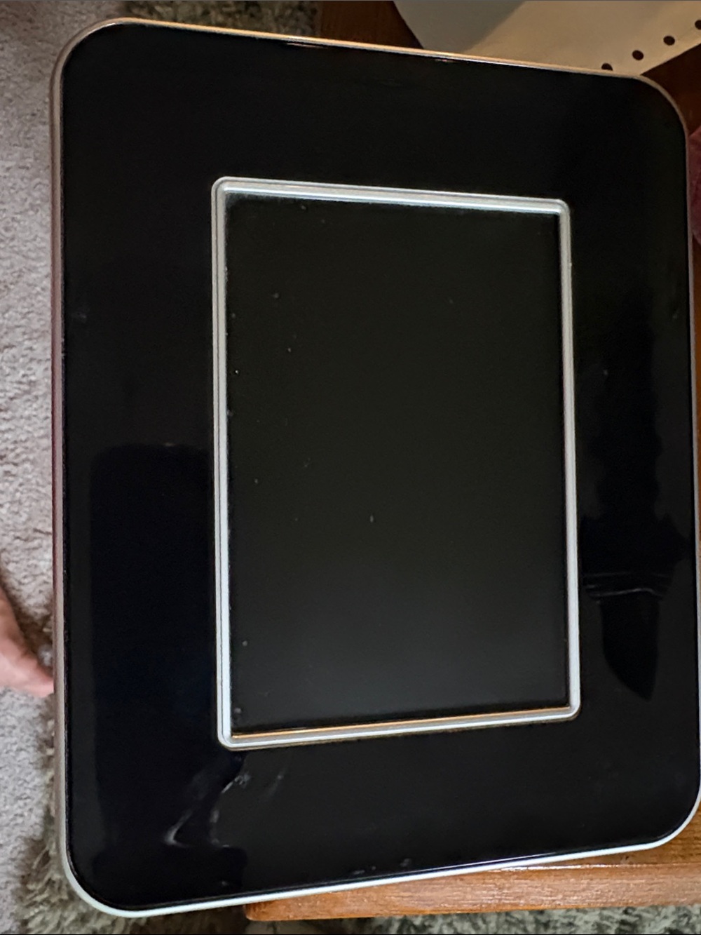 Black Digital Photo Frame with Silver Trim